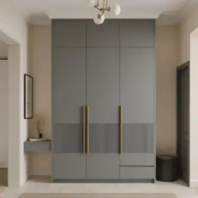 Шкаф в прихожую серый