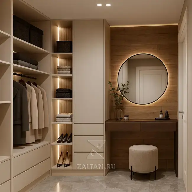 Гардеробная с туалетным столиком