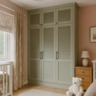 Распашной шкаф с жалюзи