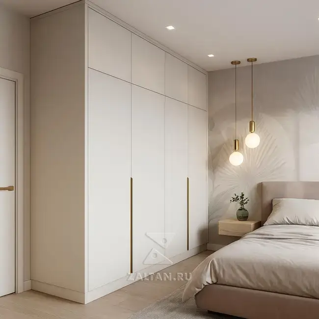 Встроенный шкаф в спальню Белый