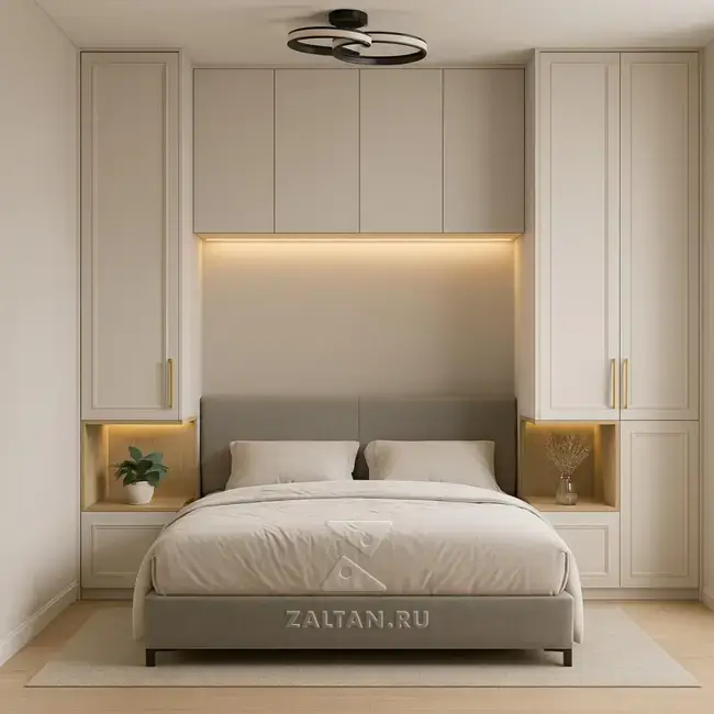 Встроенный шкаф вокруг кровати