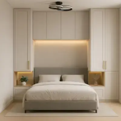 Встроенный шкаф вокруг кровати