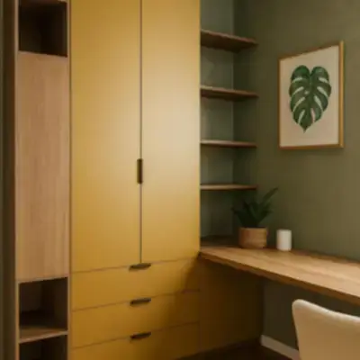 Встроенный шкаф с рабочей зоной