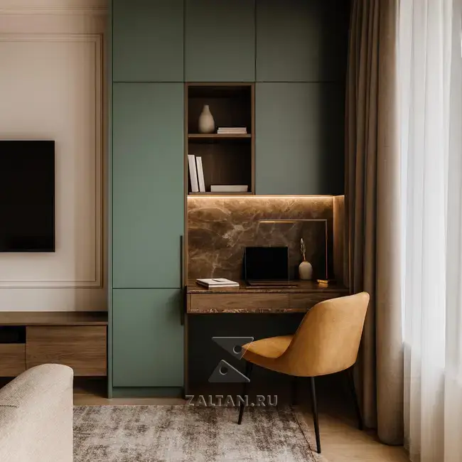 Встроенная мебель рабочая зона