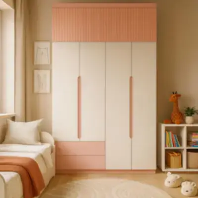 Шкаф в детскую с антресолью