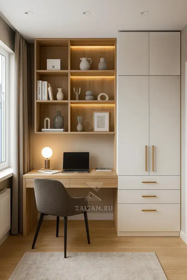 Встроенный шкаф с рабочей зоной