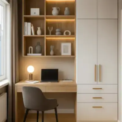 Встроенный шкаф с рабочей зоной