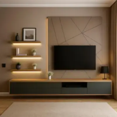 ТВ-панель с подвесной тумбой