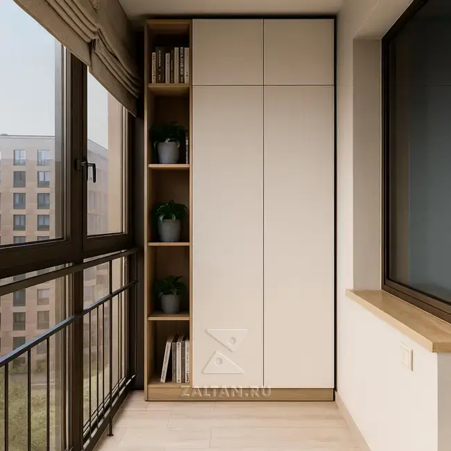 Шкаф на балкон под потолок