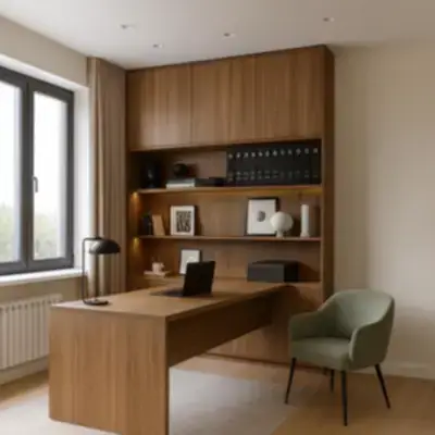 Встроенная рабочая зона с шкафом