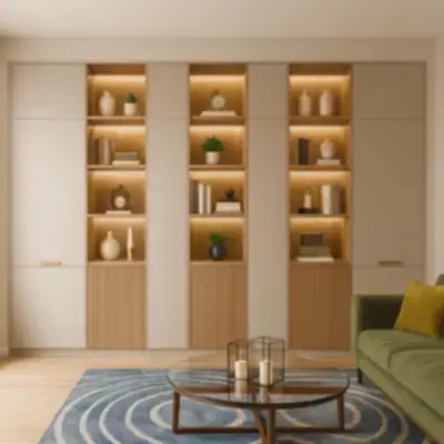 Встроенная стеллажная стенка