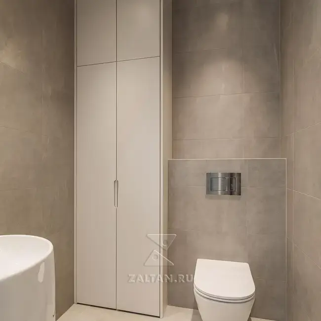 Встроенный шкаф в санузел высокий