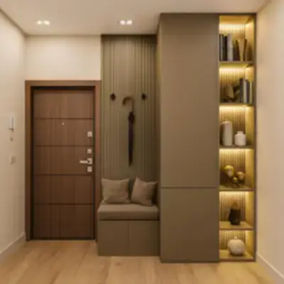 Шкаф в прихожую с банкеткой