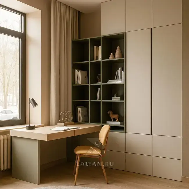Встроенная рабочая зона со шкафом