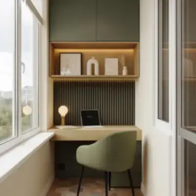 Встроенная рабочая зона на балкон