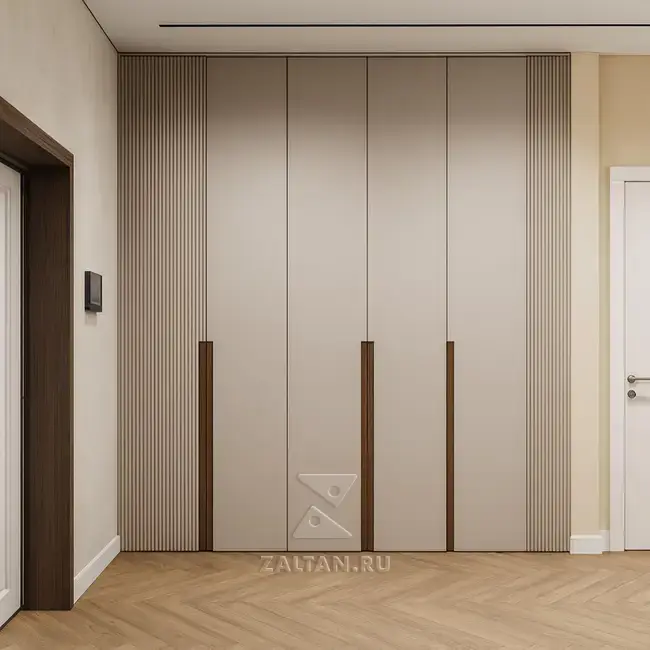Встроенный шкаф прихожая Кремовый дуб