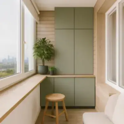 Шкаф на балкон встроенный