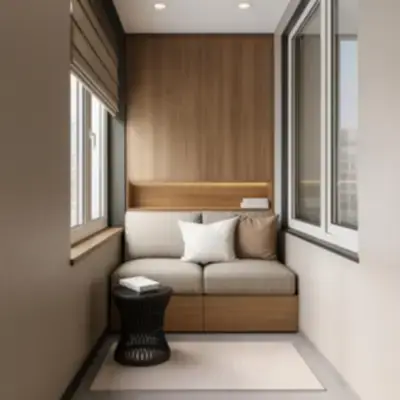 Встроенная лавочка на балкон