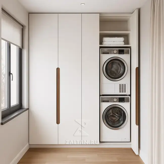 Шкаф для постирочной с техникой