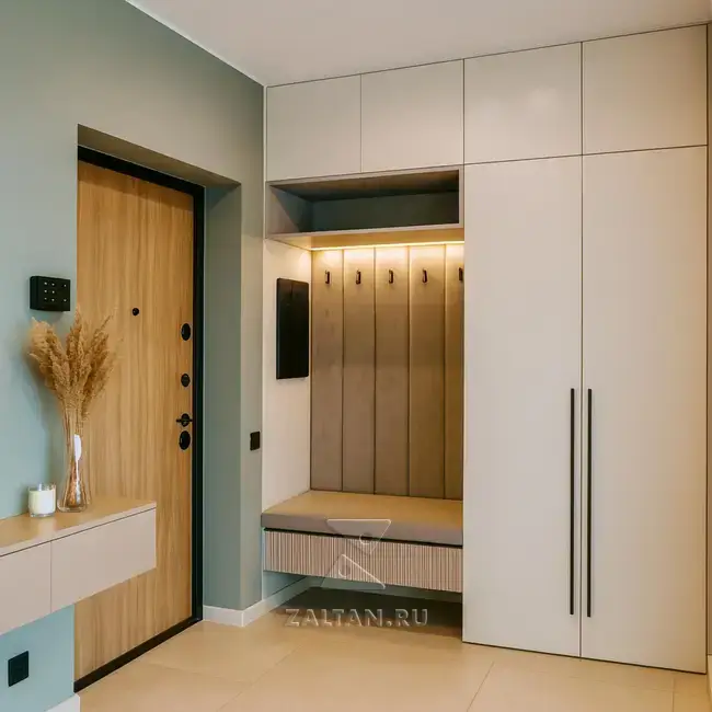 Прихожая белая с банкеткой