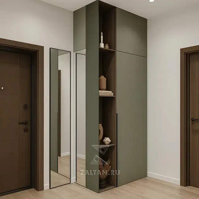Прихожая шкаф-пенал зелёный