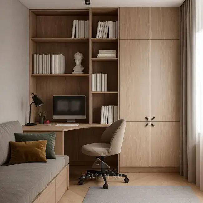 Встроенный шкаф с рабочей зоной