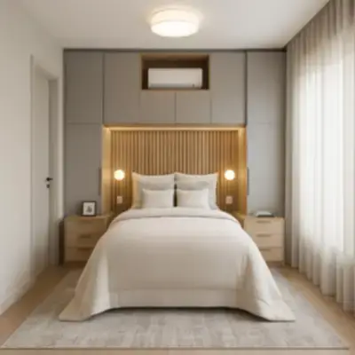 Встроенный шкаф вокруг кровати