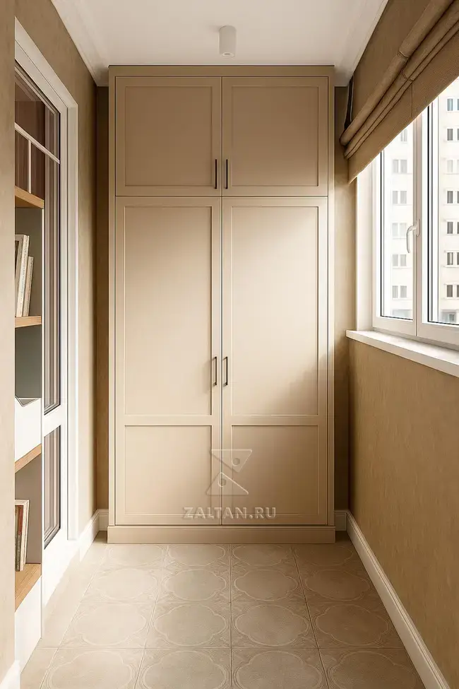 Шкаф на балкон кремовый