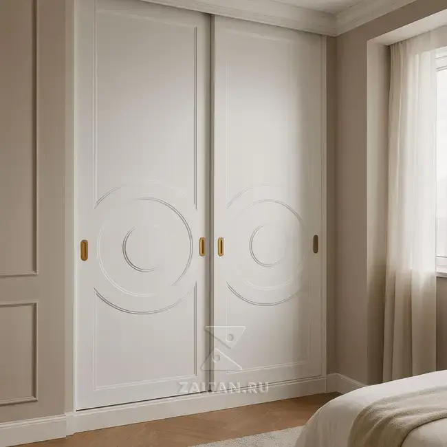 Шкаф купе неоклассика белый