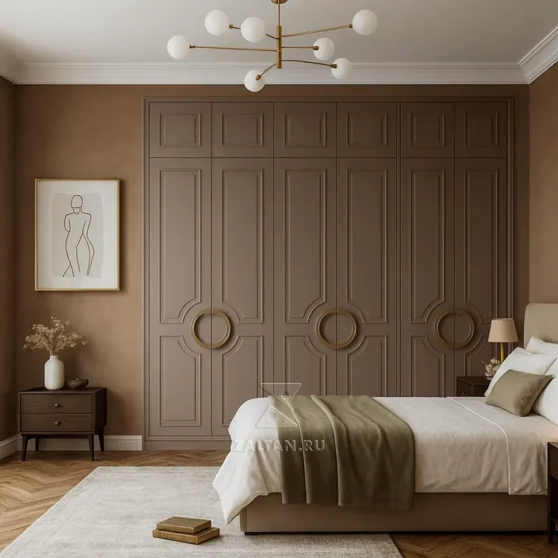 Платяной шкаф с панелями и кольцами