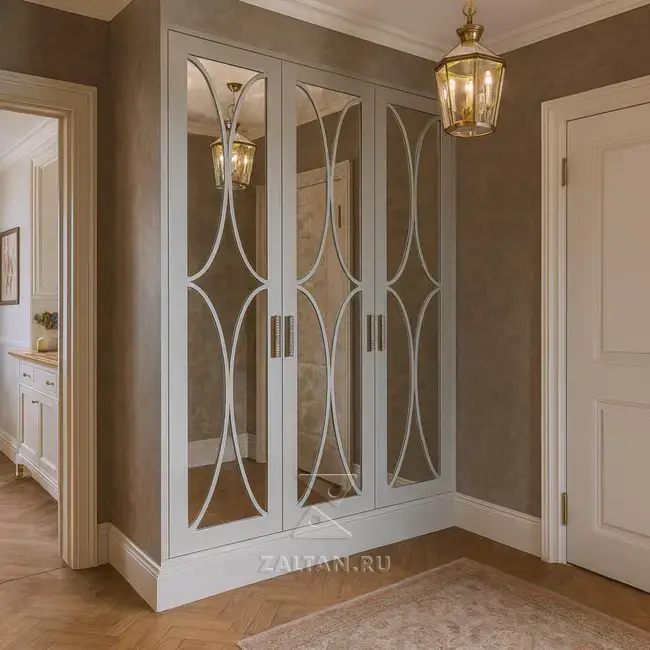 Шкаф встроенный с зеркалами