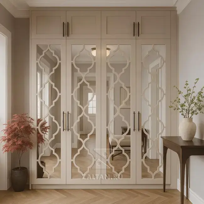 Зеркальный шкаф с резной решеткой