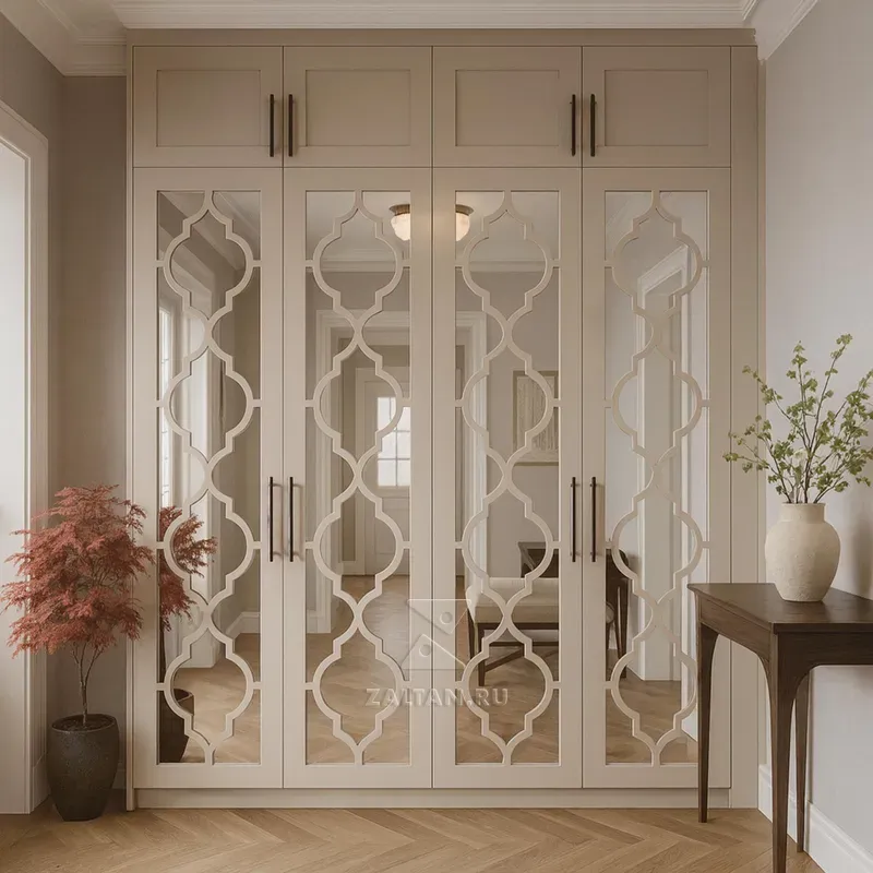 Зеркальный шкаф с резной решеткой