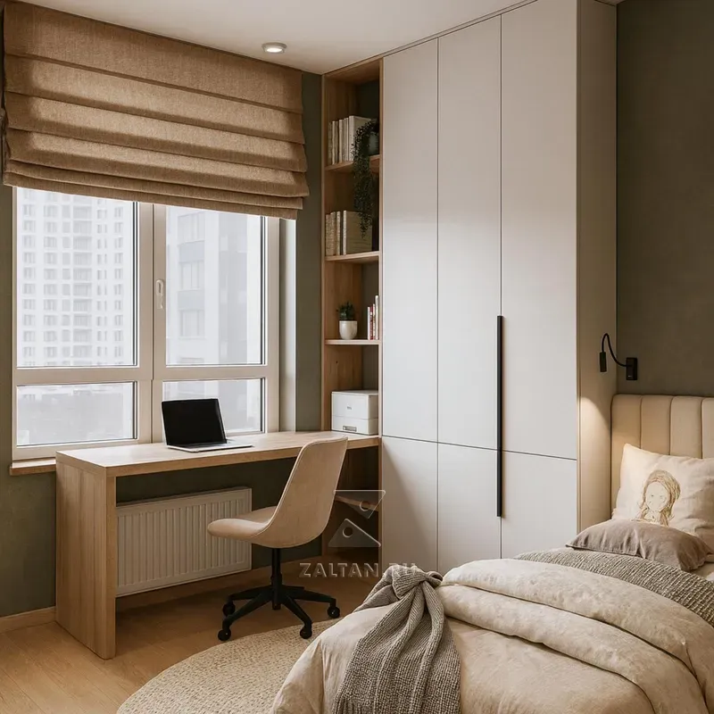 Шкаф с рабочей зоной у окна