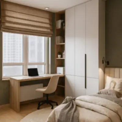 Встроенный шкаф с рабочей зоной