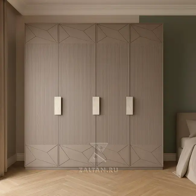 Шкаф рейка геометрия бежевый