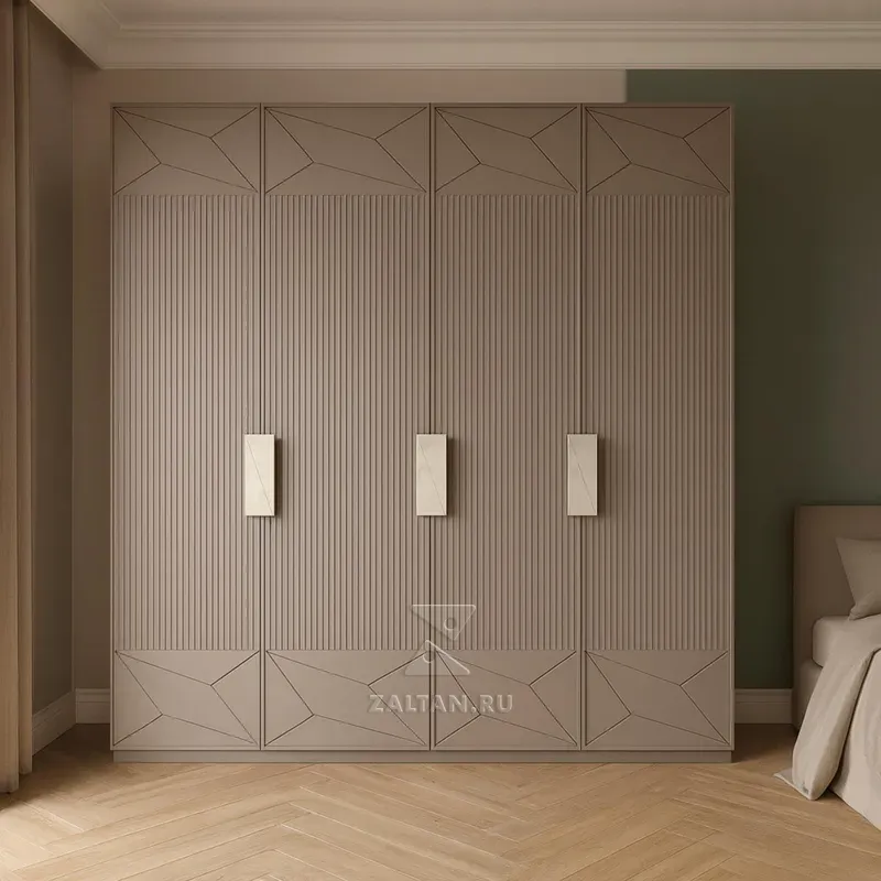 Шкаф рейка геометрия бежевый