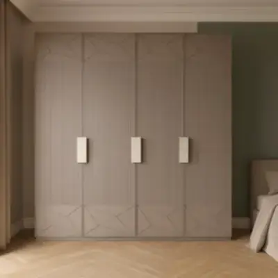 Распашной шкаф с рейкой