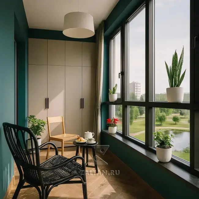 Встроенный шкаф балкон кремовый