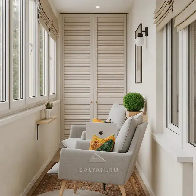 Шкаф лоджия жалюзийный бежевый