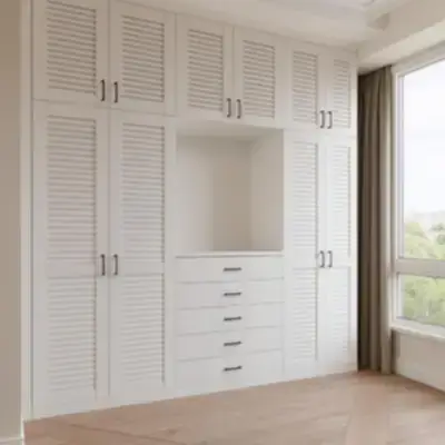 Встроенный шкаф с жалюзи