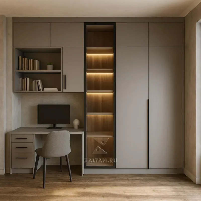 Шкаф рабочая зона со стеллажом