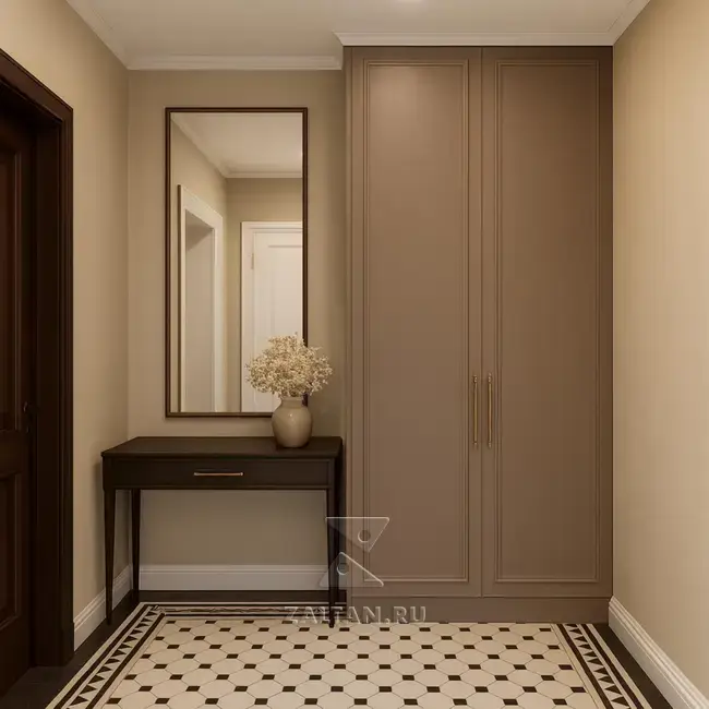 Шкаф прихожая неоклассика коричневый