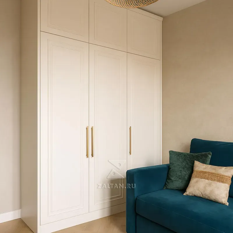 Шкаф кремовый неоклассика 3 дверный