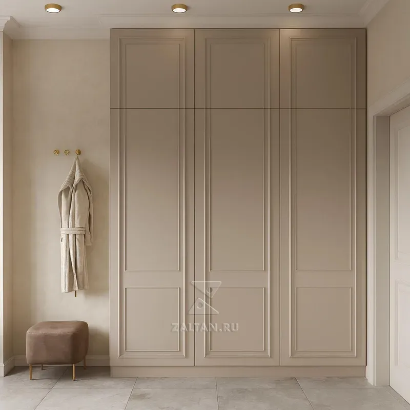 Встроенный шкаф прихожая бежевый