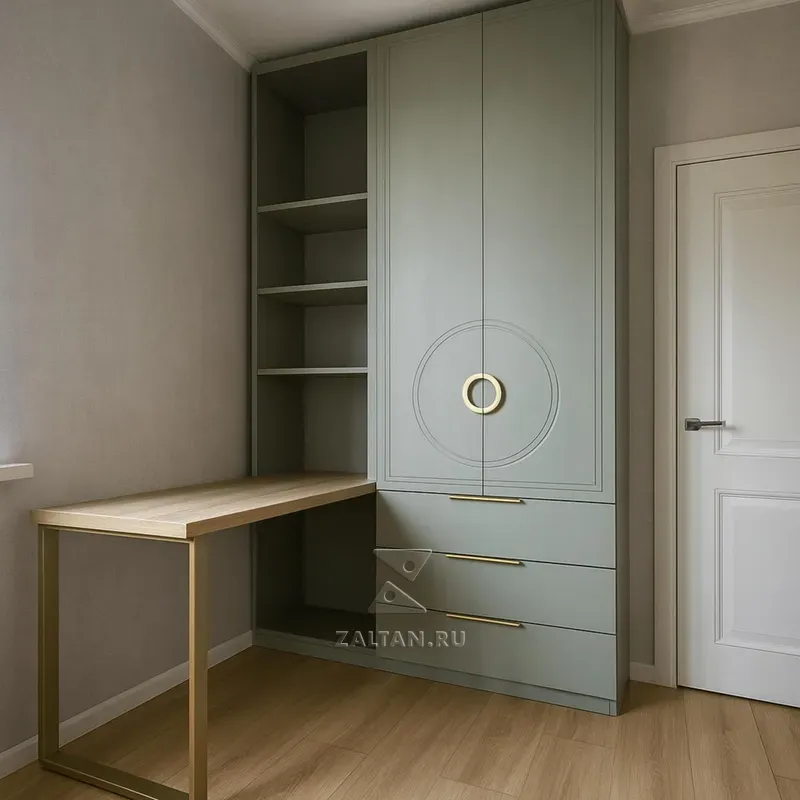 Гардеробная рабочая зона зелёная