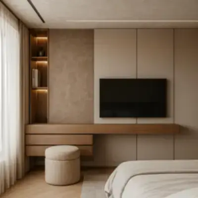 ТВ-зона с подвесной тумбой