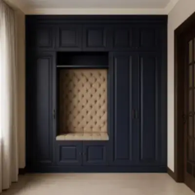 Встроенная прихожая с банкеткой