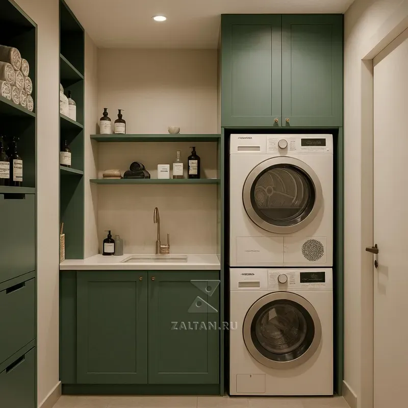 Зелёная прачечная с колонной