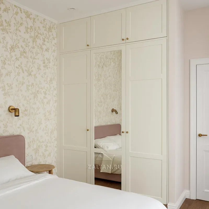 Кремовый встроенный шкаф